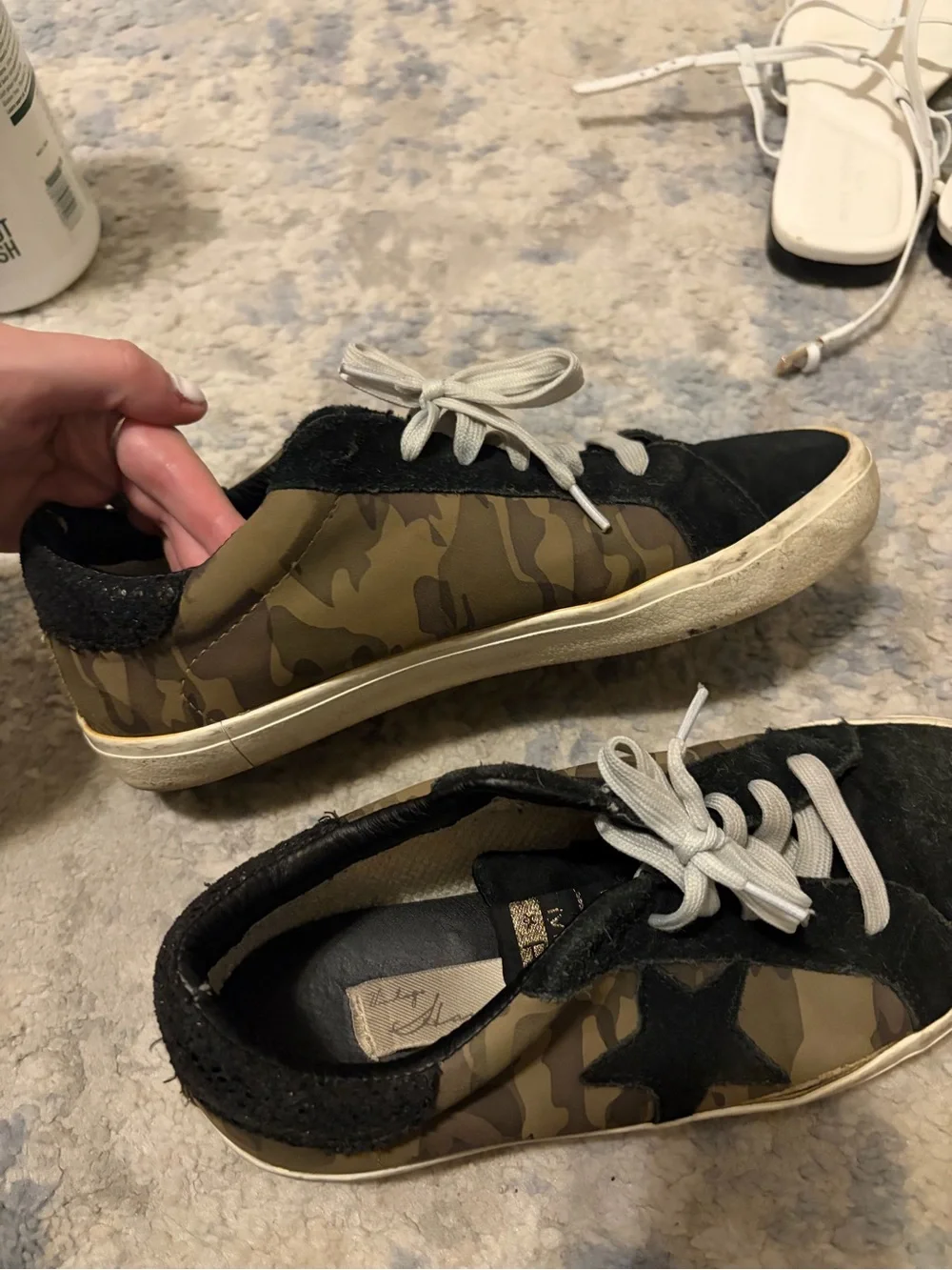 Vintage Havana Corporal Low Top Camo Star Sneaker Black Suede Toe Women Size 7